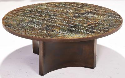 Philip and Kelvin LaVerne Rare engraved and acid etched Eternal Forest Coffee table
