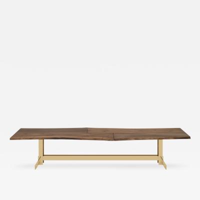 Philipp Mainzer Exceptional Trunk II Table in Solid Walnut and Polished Brass for E15 Selected