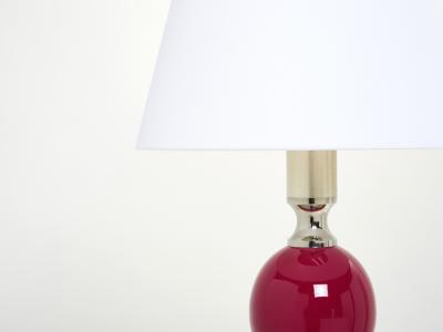 Philippe Barbier Pair of French enameled brass chrome table lamps Philippe Barbier 1970s