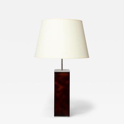 Philippe Cheverny Resin and Nickel Table Lamp by Philippe Cheverny France c 1970