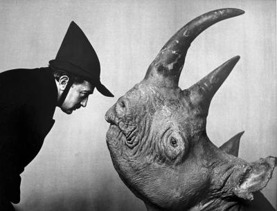 Philippe Halsman Editioned Photograph Dal with Rhinoceros by Philippe Halsman