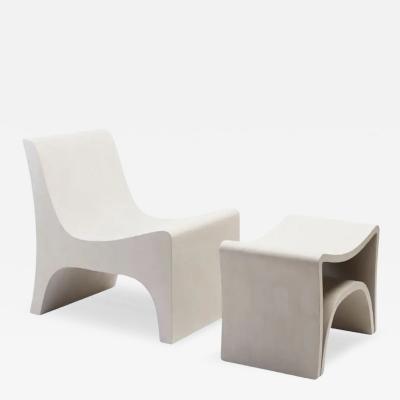 Philippe Hurel Gus Chair and Ottoman by Philippe Hurel