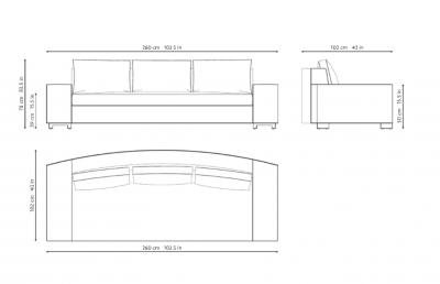 Philippe Hurel Randolph Sofa with Curved Back by Philippe Hurel