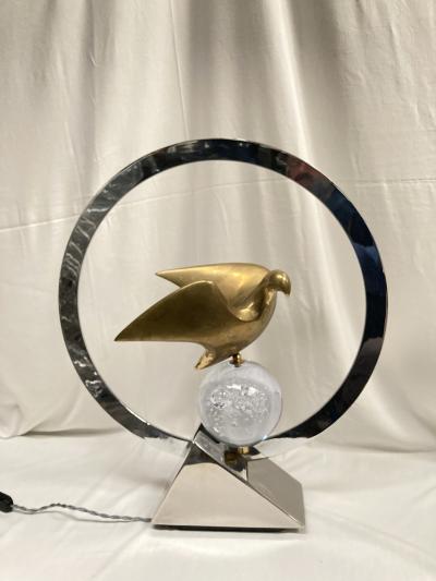Philippe Jean 1970s Sculptural lamp signed Philippe Jean