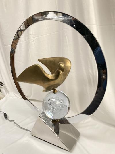 Philippe Jean 1970s Sculptural lamp signed Philippe Jean