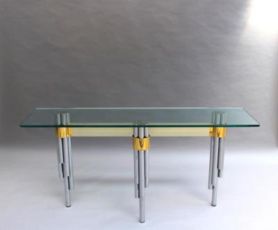 Philippe Jean Fine French 1970s Sofa Table Console by Philippe Jean