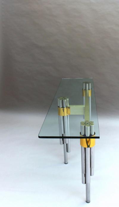 Philippe Jean Fine French 1970s Sofa Table Console by Philippe Jean