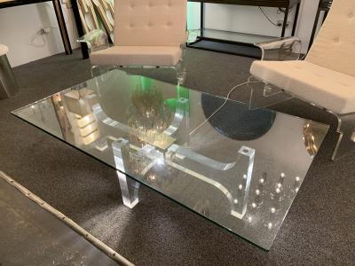 Philippe Jean Lightning Lucite and Metal Coffee Table by Philippe Jean France 1970s