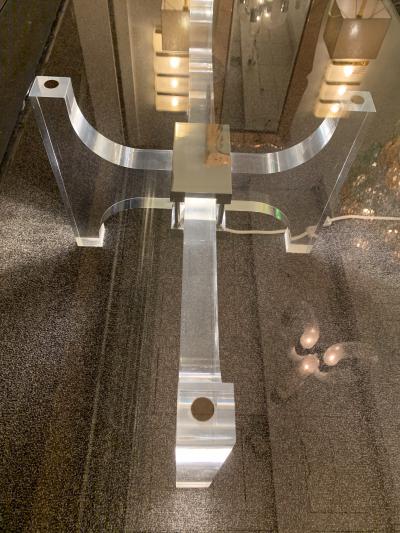 Philippe Jean Lightning Lucite and Metal Coffee Table by Philippe Jean France 1970s