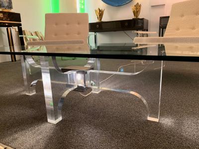 Philippe Jean Lightning Lucite and Metal Coffee Table by Philippe Jean France 1970s