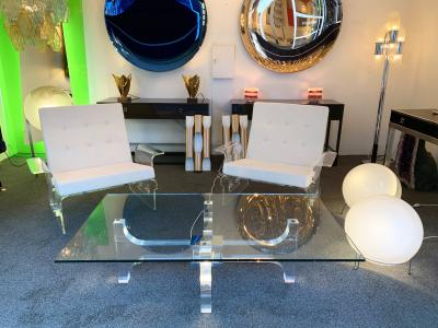 Philippe Jean Lightning Lucite and Metal Coffee Table by Philippe Jean France 1970s