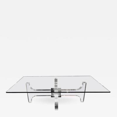 Philippe Jean Lightning Lucite and Metal Coffee Table by Philippe Jean France 1970s