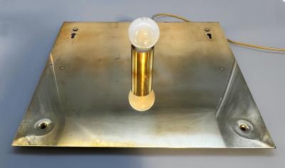 Philippe Jean Pair of square sconces in polished brass by Philippe Jean France circa 1970