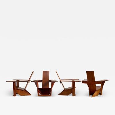 Philippe Parent Pair of Constructivist Armchairs by Philippe Parent
