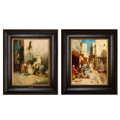 Philippe Pavy Pair of Orientalist Oil Paintings by Philippe Eug ne Pavy By Pavy