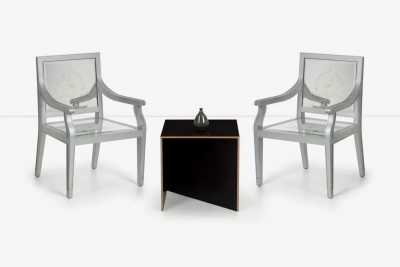 Philippe Starck Custom Phillip Starck Mirrored Louis XVI Style Chairs Cliff Hotel San Francisco
