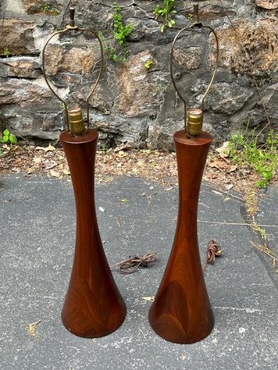 Phillip Lloyd Powell MID CENTURY SOLID WOOD MODERNIST LAMPS