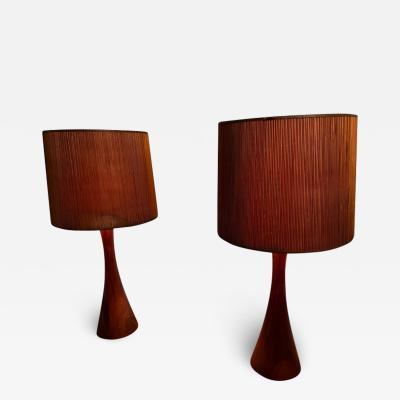 Phillip Lloyd Powell MID CENTURY SOLID WOOD MODERNIST LAMPS