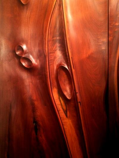 Phillip Lloyd Powell Pair of Carved Wood Doors by Phillip Powell