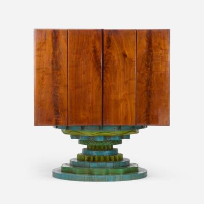 Phillip Lloyd Powell Phillip Lloyd Powell Rotating Walnut Case Bar 1965
