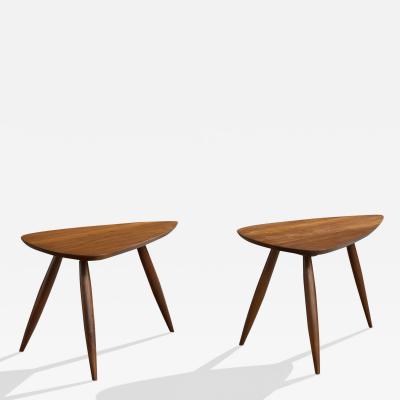 Phillip Lloyd Powell Side Tables in Walnut USA 1970s