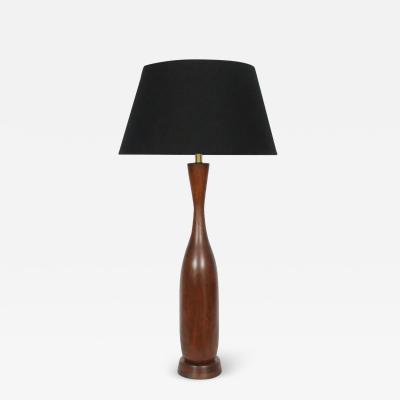 Phillip Lloyd Powell Substantial New Hope School Solid Walnut Table Lamp circa 1960