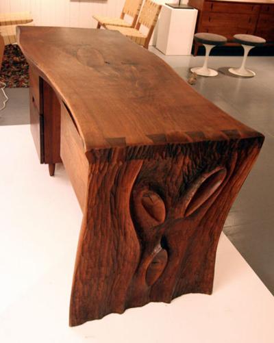 Phillip Lloyd Powell Walnut Desk by Phillip Lloyd Powell