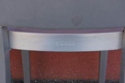 Phillipe Starck Set of Four Brushed Aluminum Hudson Chairs by Philippe Starck for Emeco