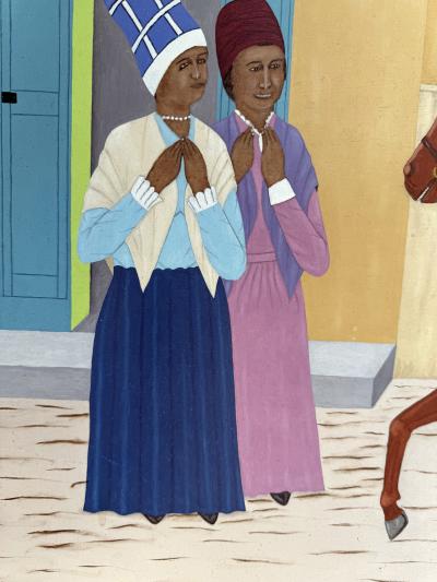 Philome Obin Military Man on Horseback with Haitian Flag