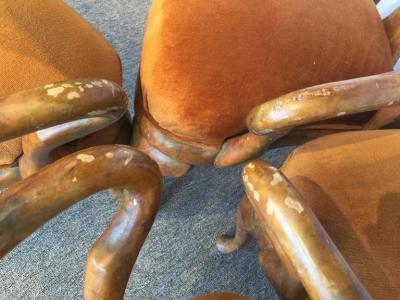 Phyllis Morris Four Phyllis Morris Oil Drop Lacquered Queen Anne Armchairs Originals 