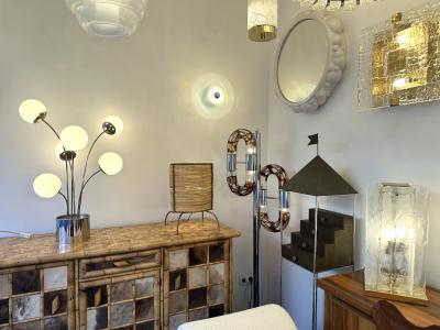 Pia Guidetti Crippa Lamp Metal and Opaline Glass by Pia Guidetti Crippa for Lumi Italy 1970s