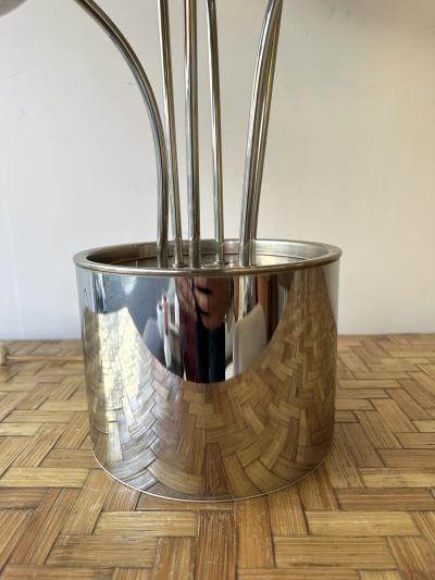 Pia Guidetti Crippa Lamp Metal and Opaline Glass by Pia Guidetti Crippa for Lumi Italy 1970s