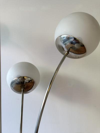 Pia Guidetti Crippa Lamp Metal and Opaline Glass by Pia Guidetti Crippa for Lumi Italy 1970s