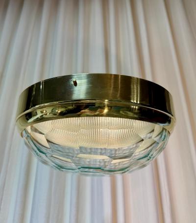 Pia Guidetti Crippa Pia Guidetti Crippa for LUMI Faceted Glass Brass Flush Mount Wall Light