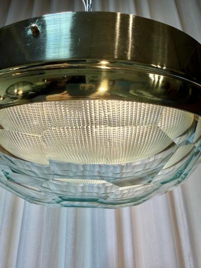 Pia Guidetti Crippa Pia Guidetti Crippa for LUMI Faceted Glass Brass Flush Mount Wall Light