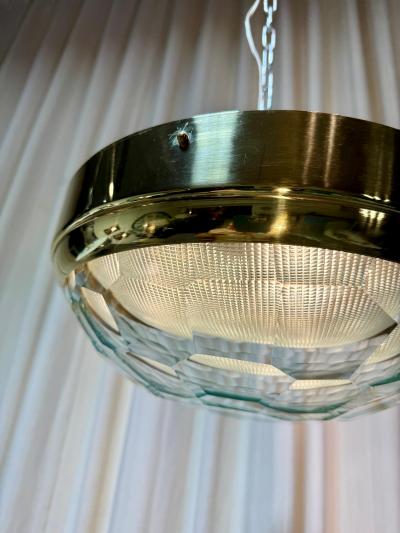 Pia Guidetti Crippa Pia Guidetti Crippa for LUMI Faceted Glass Brass Flush Mount Wall Light