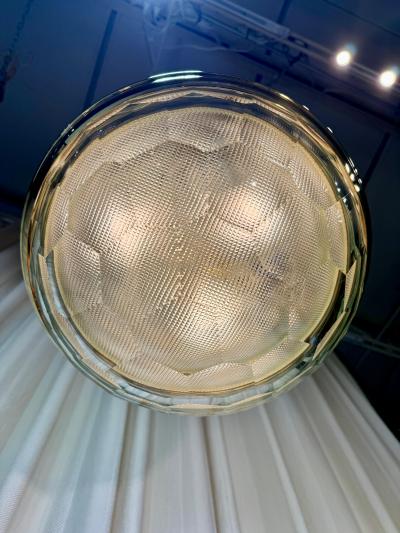 Pia Guidetti Crippa Pia Guidetti Crippa for LUMI Faceted Glass Brass Flush Mount Wall Light