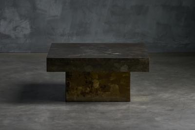 Pia Manu Brutalist Steel Coffee Table France 1970s