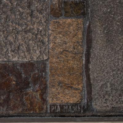 Pia Manu Low Table with Tile Top and Metal Base