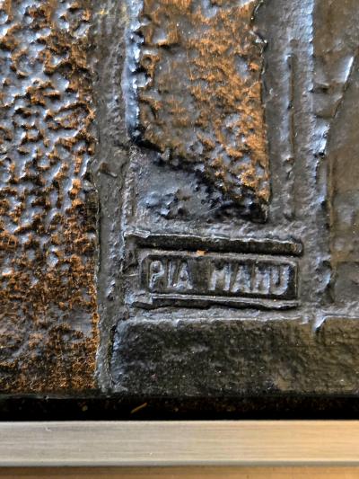 Pia Manu Pia Manu 1960s Brutalist Cast Resin and Steel Sled Base Coffee Table Belgium