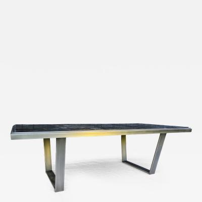 Pia Manu Pia Manu 1960s Brutalist Cast Resin and Steel Sled Base Coffee Table Belgium