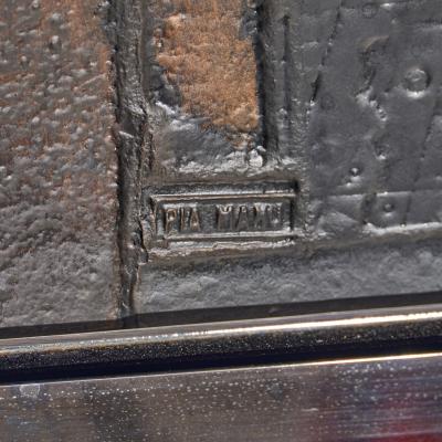 Pia Manu Pia Manu Brutalist Mid Century Steel Chrome and Glass Credenza