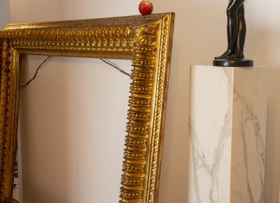 Picture frame 19th century Italian Rococo Gilt Wood with ornate foliate