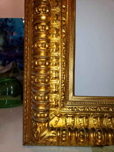 Picture frame 19th century Italian Rococo Gilt Wood with ornate foliate