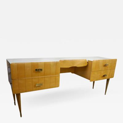 Pier Luigi Colli 1950s Pier Luigi Colli Vintage Italian Design Cream Honey Ashwood Modern Desk