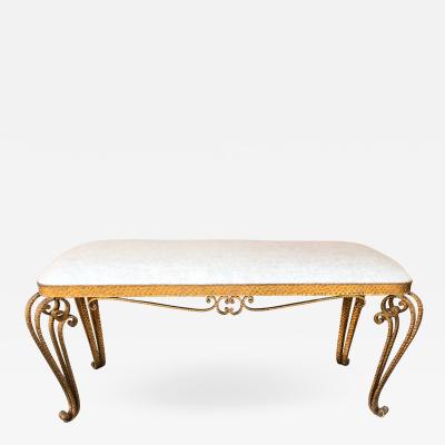 Pier Luigi Colli Bench Iron Gold Leaf by Pier Luigi Colli Italy 1950s