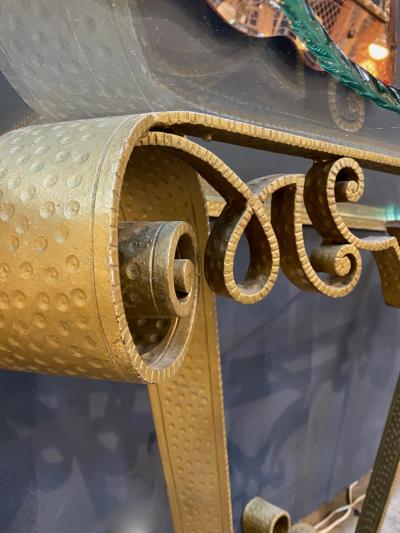 Pier Luigi Colli Console Wrought Iron Gold Leaf by Pier Luigi Colli Italy 1950s