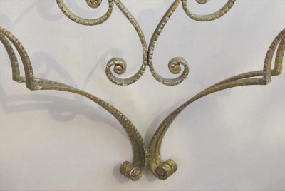 Pier Luigi Colli Italian 1940s Pier Luigi Colli gilt iron console table and mirror