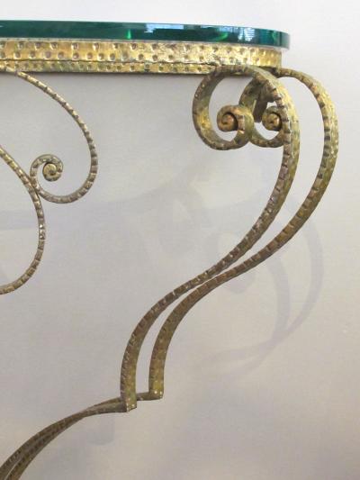 Pier Luigi Colli Italian 1940s Pier Luigi Colli gilt iron console table and mirror