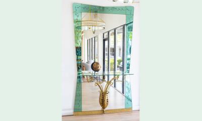 Pier Luigi Colli Italian Hallway Mirror by Pier Luigi Colli for Cristal Art